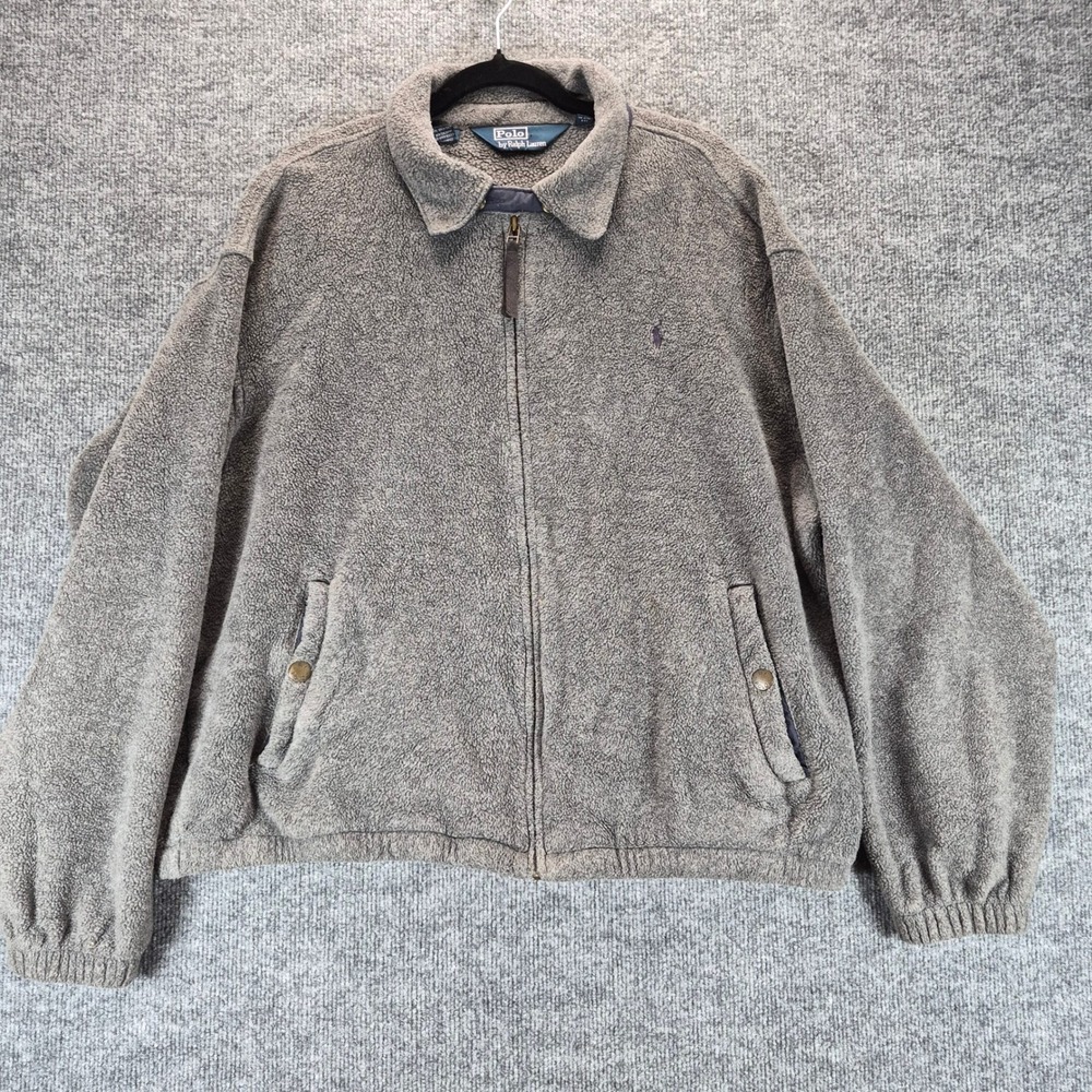 Polo Ralph Lauren Fleece Jacket Polartec Full Zip XXL Gray Mens